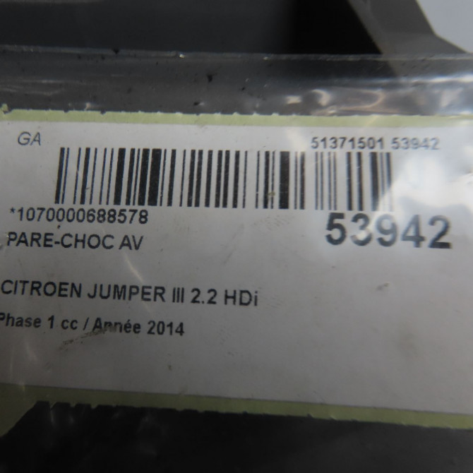Pare-choc avant occasion CITROEN JUMPER III Phase 1 06-2006->... 2.2 HDi 130ch 7401RH 5