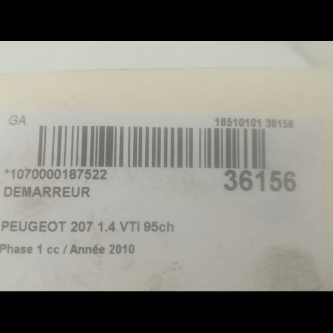Démarreur occasion PEUGEOT 207 Phase 1 04-2006->06-2013 1.4 VTI 95ch V764559080 3
