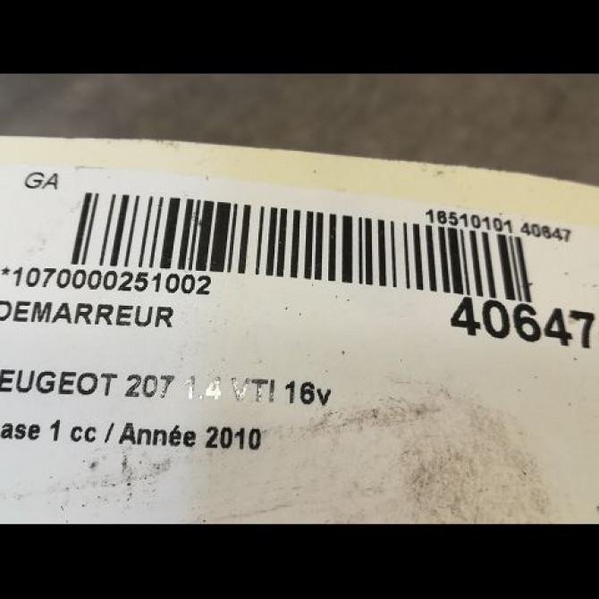 Démarreur occasion PEUGEOT 207 Phase 1 04-2006->06-2013 1.4 VTI 16v 95ch V764559080 4