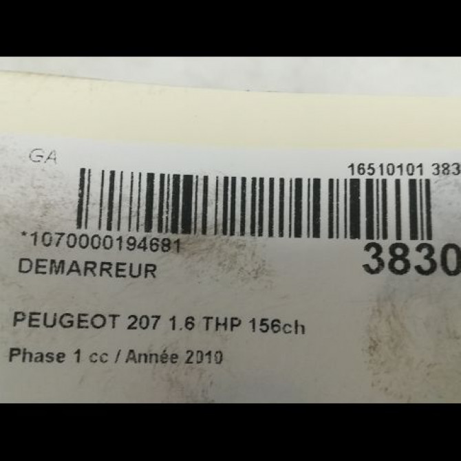 Démarreur occasion PEUGEOT 207 Phase 1 04-2006->06-2013 1.6 THP 156ch V764559080 4