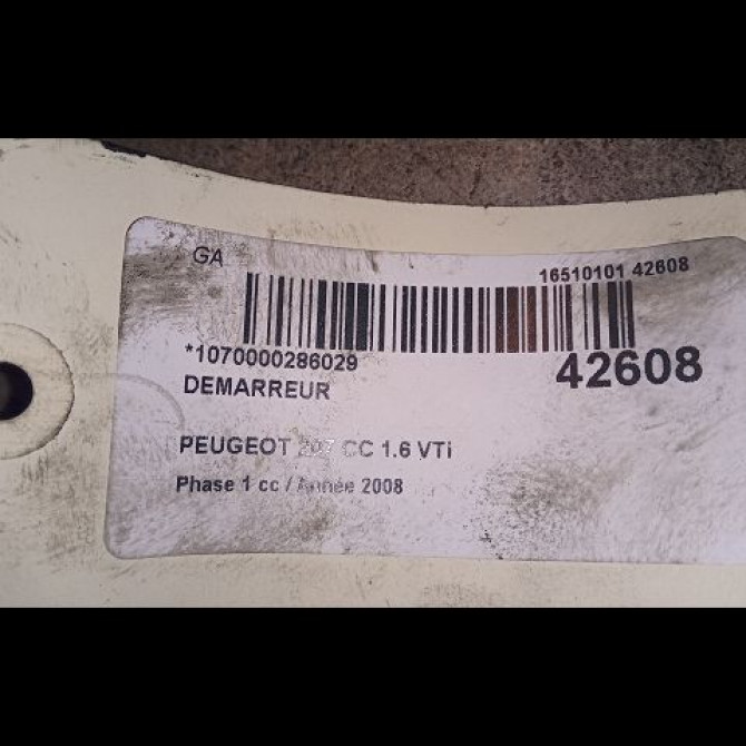 Démarreur occasion PEUGEOT 207 CC Phase 1 03-2007->... 1.6 VTi 120ch V764559080 4
