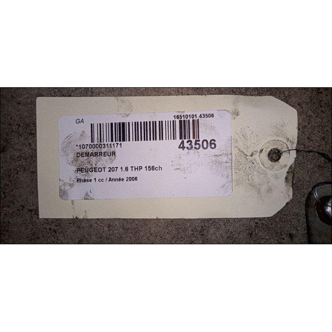 Démarreur occasion PEUGEOT 207 Phase 1 04-2006->06-2013 1.6 THP 156ch V764559080 4