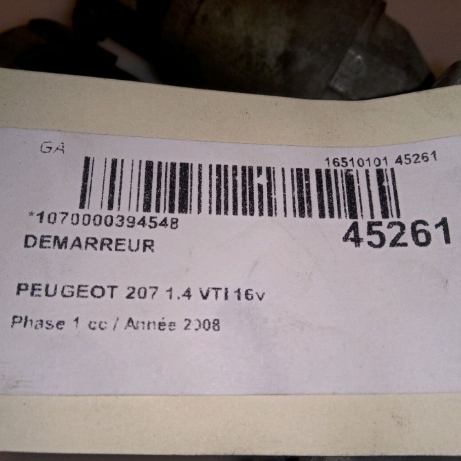 Démarreur occasion PEUGEOT 207 Phase 1 04-2006->06-2013 1.4 VTI 16v 95ch V764559080 7