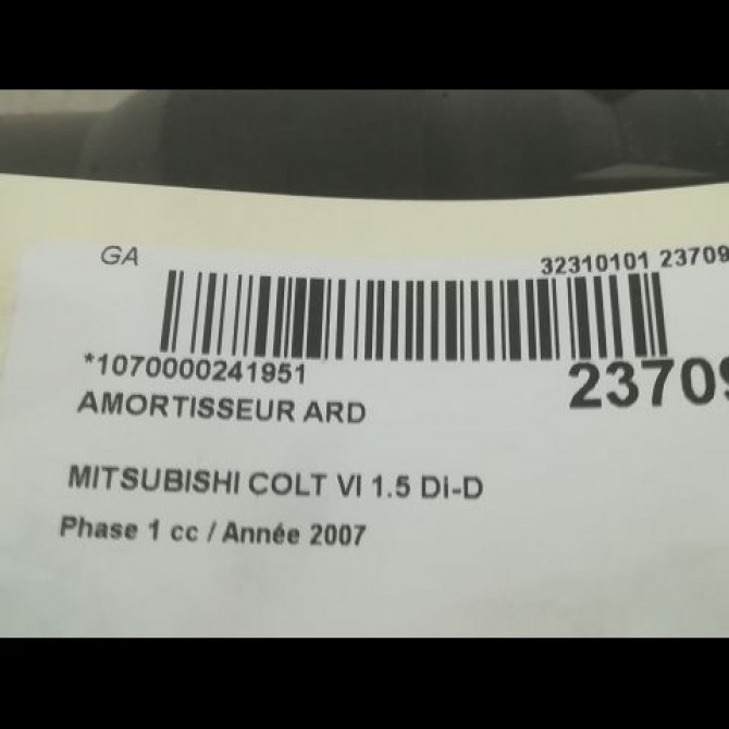 Amortisseur arrière droit occasion MITSUBISHI COLT VI Phase 1 05-2004->10-2008 1.5 Di-D 95 2