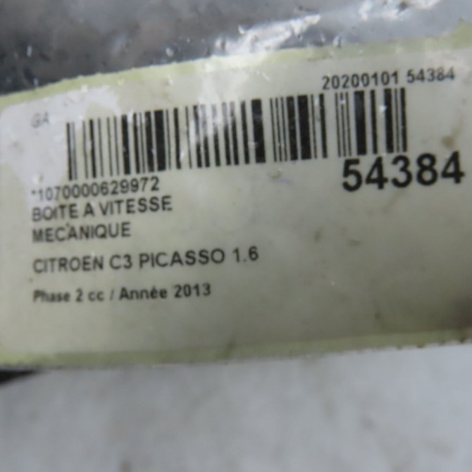 Boîte à vitesse mecanique occasion CITROEN C3 PICASSO Phase 2 09-2012->... 1.6 HDI 90ch 2232AC 7