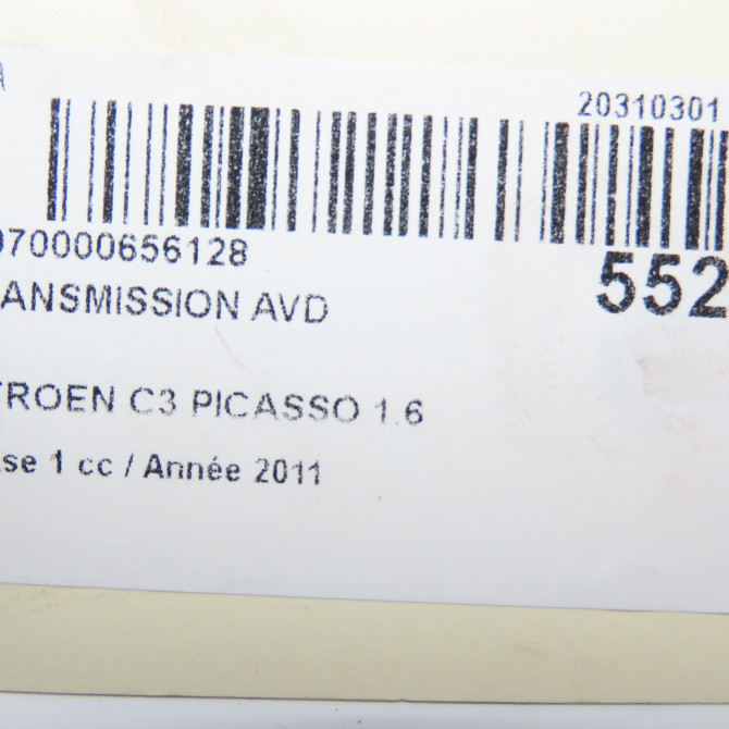 Transmission avant droite occasion CITROEN C3 PICASSO Phase 1 02-2009->08-2012 1.6 HDi 16v 110ch 9677211480 6