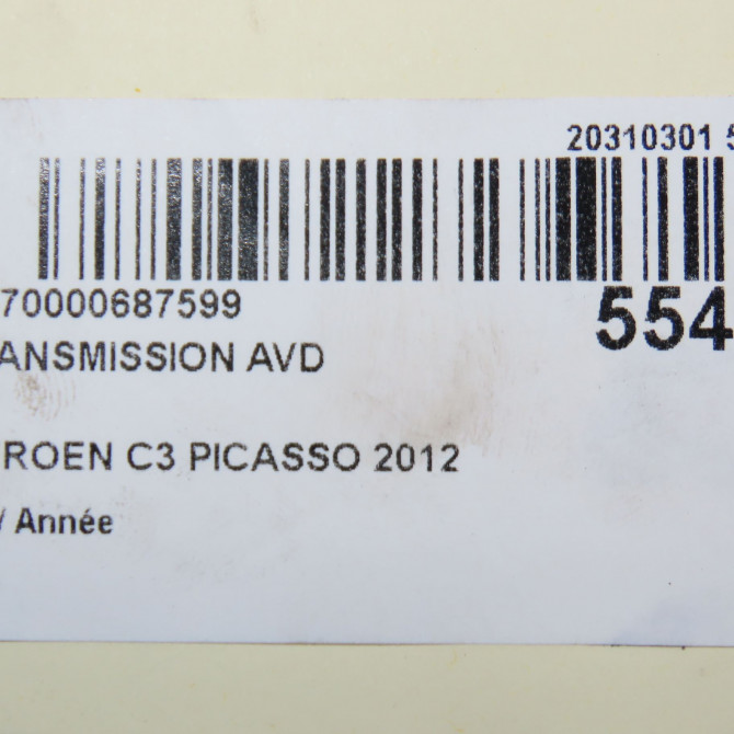 Transmission avant droite occasion CITROEN C3 PICASSO 9677211480 6