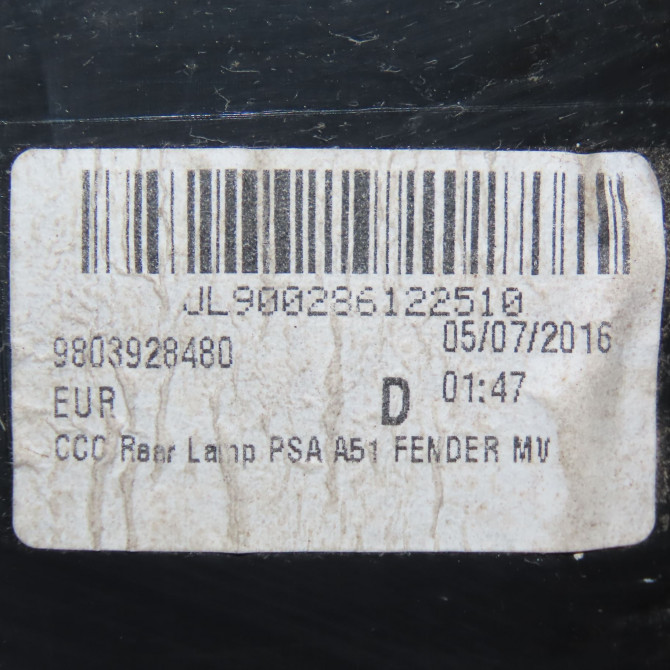 Feu arrière droit occasion CITROEN C3 II Phase 2 03-2013->12-2016 1.2i 82ch 9803928480 4