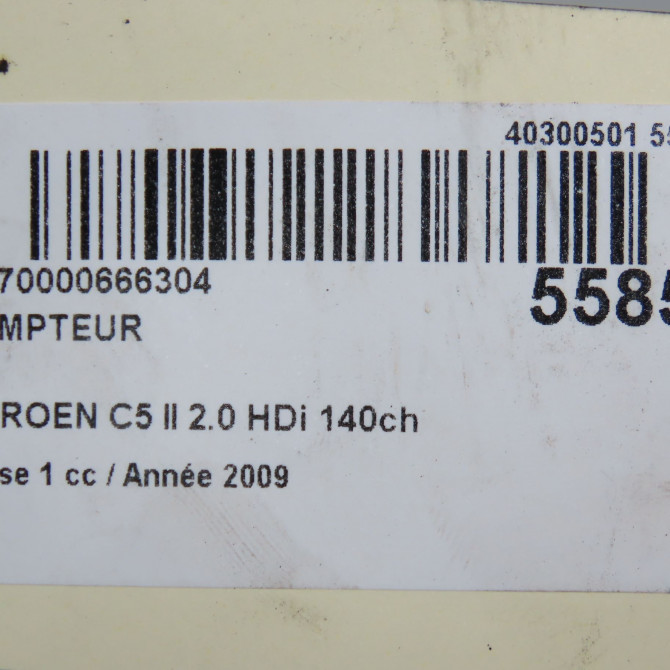 Compteur occasion CITROEN C5 II Phase 1 04-2008->... 2.0 HDi 140ch 9809867580 6