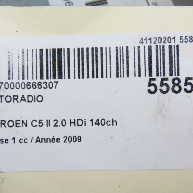 Autoradio occasion CITROEN C5 II Phase 1 04-2008->... 2.0 HDi 140ch 6579PZ 6