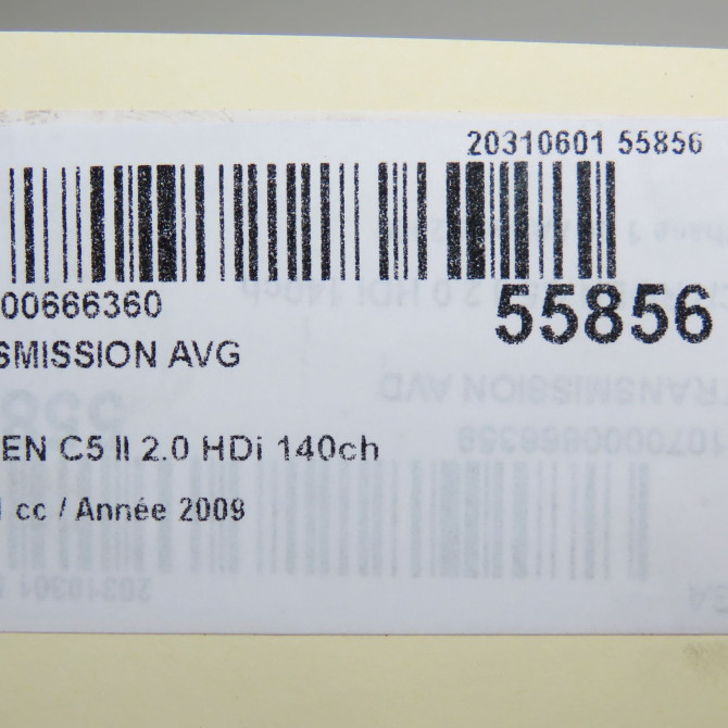 Transmission avant gauche occasion CITROEN C5 II Phase 1 04-2008->... 2.0 HDi 140ch 3272RV 6
