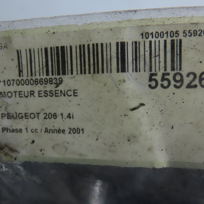 Moteur essence occasion PEUGEOT 206 Phase 1 09-1998->03-2009 1.4i 135EC 8
