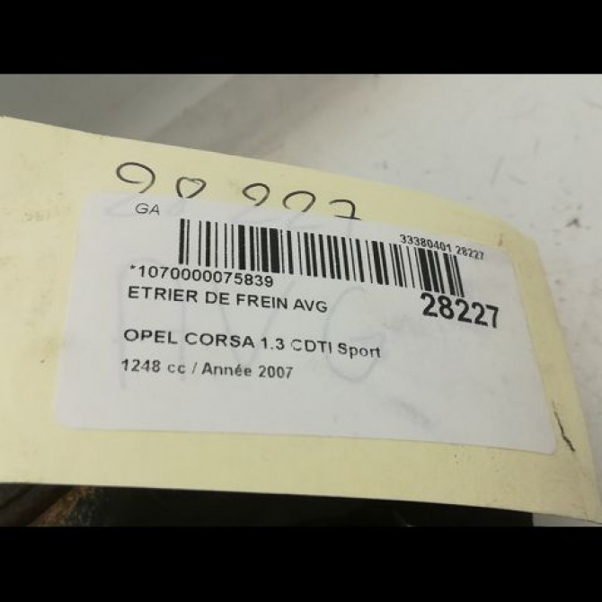 Etrier de frein avant gauche occasion OPEL CORSA IV 93191695 4