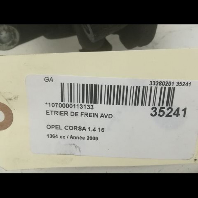 Etrier de frein avant droit occasion OPEL CORSA IV Phase 1 09-2006->12-2010 1.4 TWINPORT 90ch 93191696 3