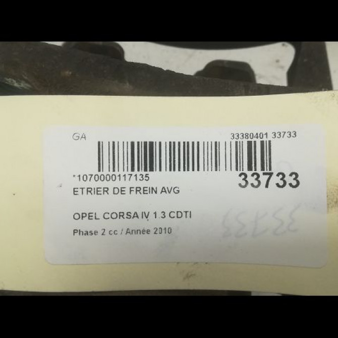Etrier de frein avant gauche occasion OPEL CORSA IV Phase 2 01-2011->03-2015 1.3 CDTI 95ch 93191695 3