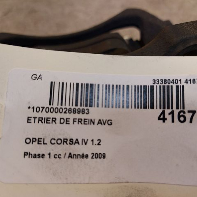 Etrier de frein avant gauche occasion OPEL CORSA IV Phase 1 09-2006->12-2010 1.2 TWINPORT 80ch 93191695 3