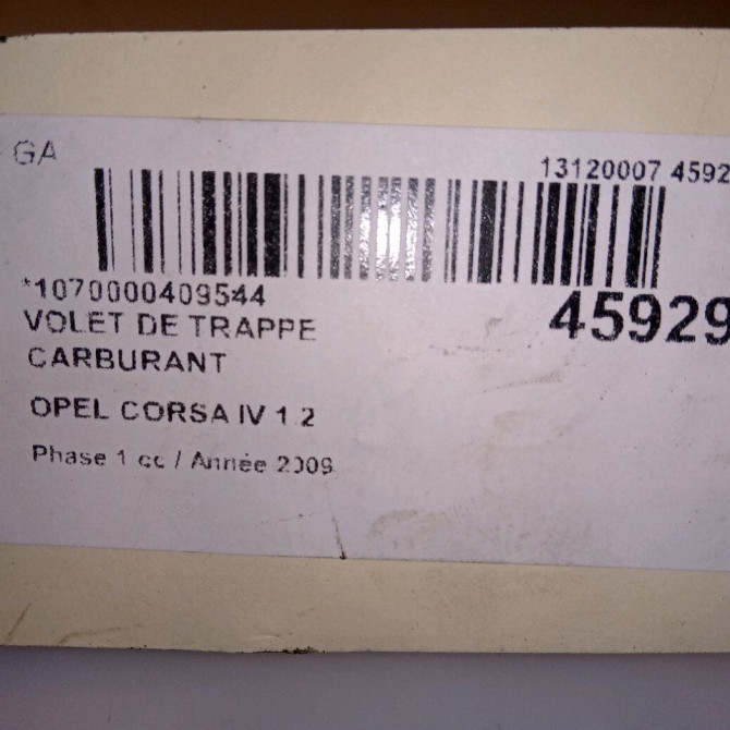 Volet de trappe carburant occasion OPEL CORSA IV Phase 1 09-2006->12-2010 1.2 TWINPORT 80ch 93189519 4