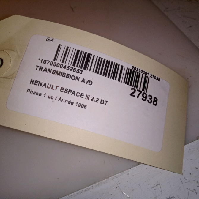 Transmission avant droite occasion RENAULT ESPACE III Phase 1 12-1996->09-2002 2.2 DT 6