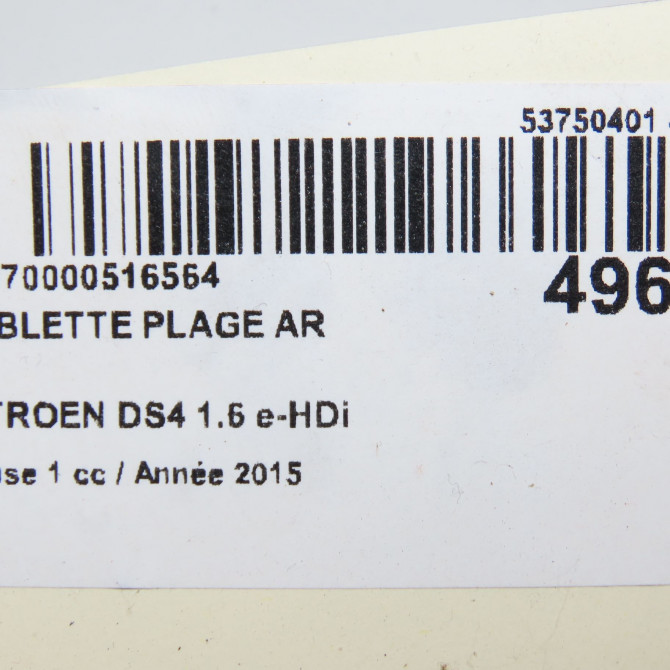 Tablette plage arrière occasion CITROEN DS4 Phase 1 01-2011->03-2016 1.6 e-HDi 115ch 8342KH 4