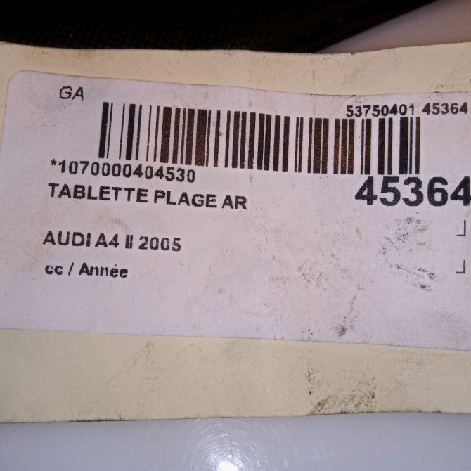 Tablette plage arrière occasion AUDI A4 II 4
