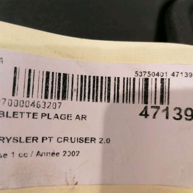 Tablette plage arrière occasion CHRYSLER PT CRUISER Phase 1 09-2000->12-2005 2.0 141ch RK001L8AC 3