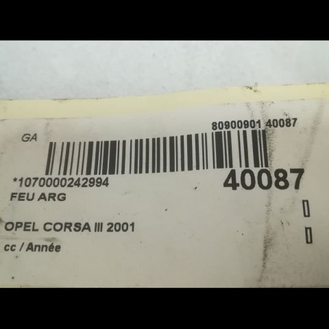 Feu arrière gauche occasion OPEL CORSA III 93170222 3