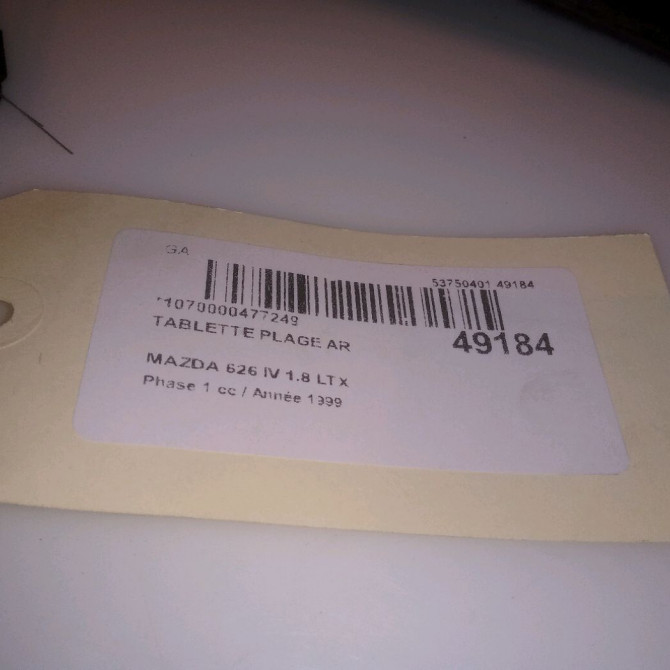 Tablette plage arrière occasion MAZDA 626 IV Phase 1 07-1997->12-1999 1.8 LTX 3