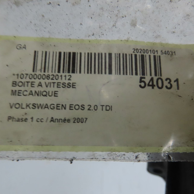 Boîte à vitesse mecanique occasion VOLKSWAGEN EOS Phase 1 04-2006->01-2011 2.0 TDI 140ch 2Q300042S 7