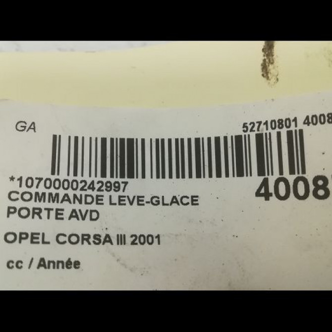 Commande lève-glace porte avant droite occasion OPEL CORSA III 24411032 3