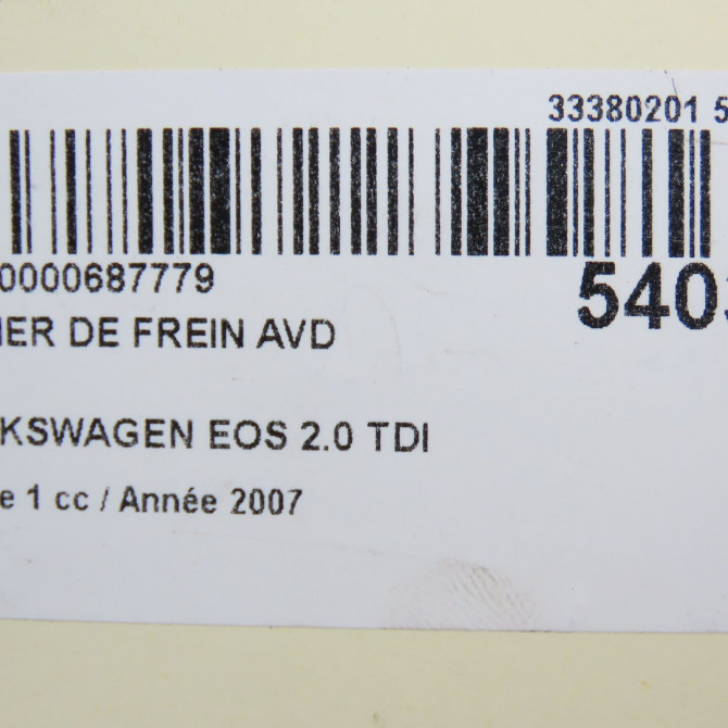 Etrier de frein avant droit occasion VOLKSWAGEN EOS Phase 1 04-2006->01-2011 2.0 TDI 140ch 1K0615124E 6