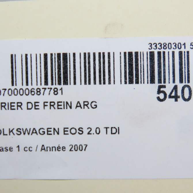 Etrier de frein arrière gauche occasion VOLKSWAGEN EOS Phase 1 04-2006->01-2011 2.0 TDI 140ch 1K0615423J 6