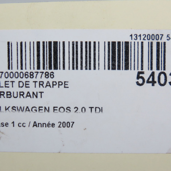 Volet de trappe carburant occasion VOLKSWAGEN EOS Phase 1 04-2006->01-2011 2.0 TDI 140ch 1Q0809857GRU 5