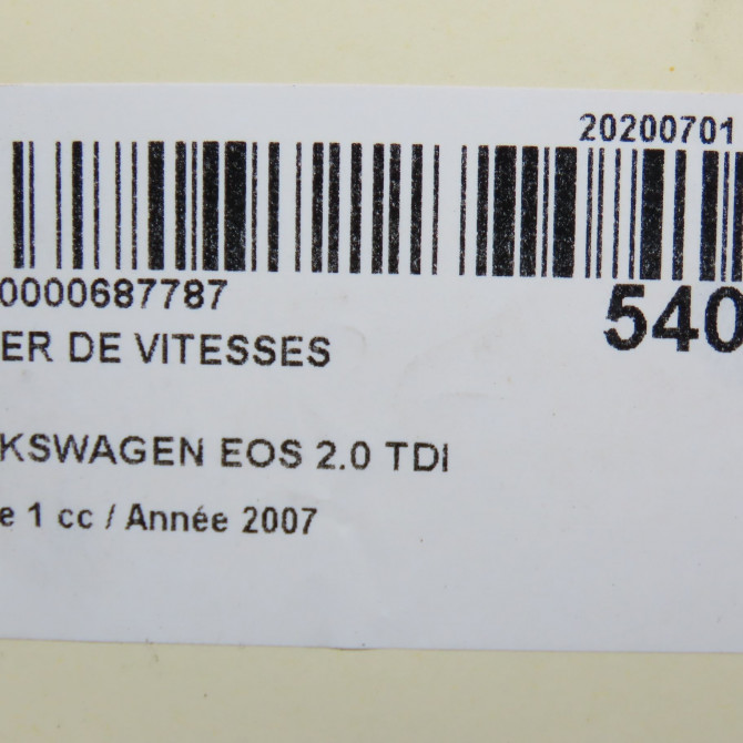 Levier de vitesses occasion VOLKSWAGEN EOS Phase 1 04-2006->01-2011 2.0 TDI 140ch 1K0711112B 7