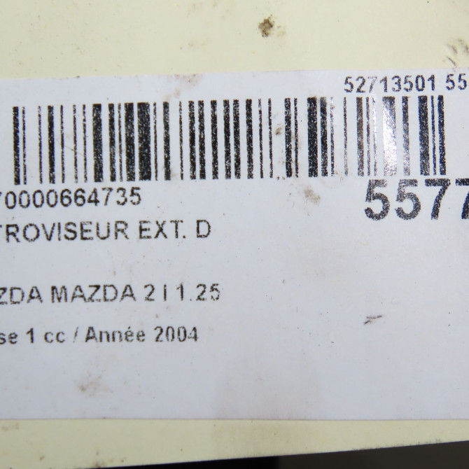 Retroviseur exterieur manuel droit occasion MAZDA MAZDA 2 I Phase 1 03-2003->09-2007 1.25 DD106912ZF00 5