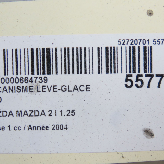 Mecanisme leve-glace arrière droit occasion MAZDA MAZDA 2 I Phase 1 03-2003->09-2007 1.25 DD1472560F 4