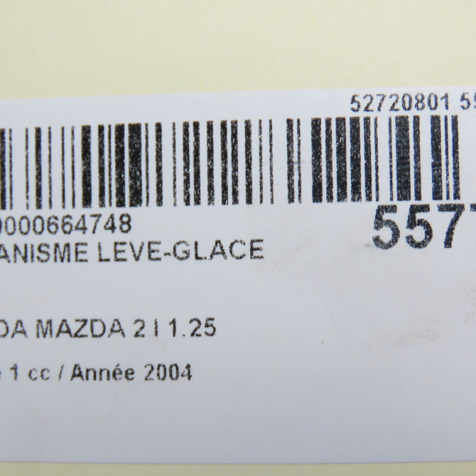 Mecanisme leve-glace arrière gauche occasion MAZDA MAZDA 2 I Phase 1 03-2003->09-2007 1.25 DD1473560F 4