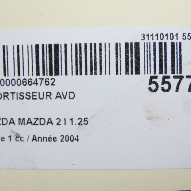Amortisseur avant droit occasion MAZDA MAZDA 2 I Phase 1 03-2003->09-2007 1.25 DDY23470YA 7