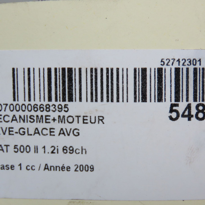 Mecanisme+moteur leve-glace avg occasion FIAT 500 II 500 II Phase 1 2007-07-01->2016-03-31 1.2i 69ch 52204608 7