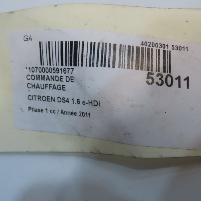Commande de chauffage occasion CITROEN DS4 Phase 1 01-2011->03-2016 1.6 e-HDi 110ch 6452V9 6