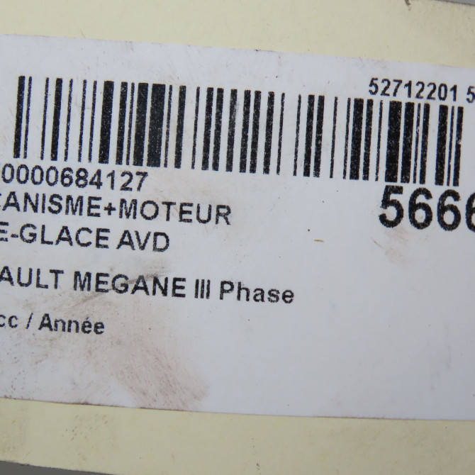 Mecanisme + moteur lève-glace avant droit occasion RENAULT MEGANE III Phase 3 10-2013->... 807203154R 7