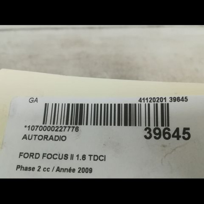 Autoradio occasion FORD FOCUS II Phase 2 01-2008->12-2010 1.6 TDCI 90ch 1670986 3