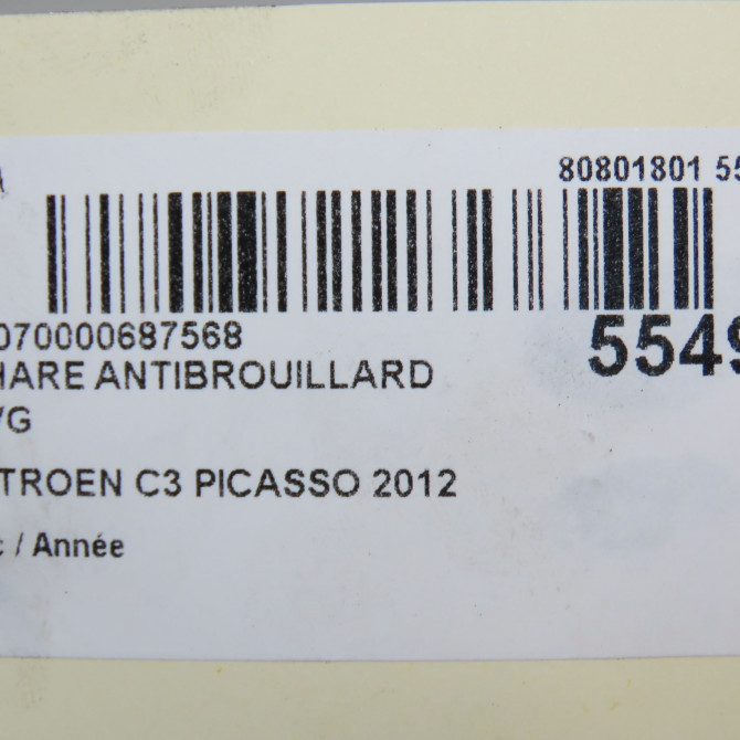 Phare antibrouillard avant gauche occasion CITROEN C3 PICASSO 9685425280 5