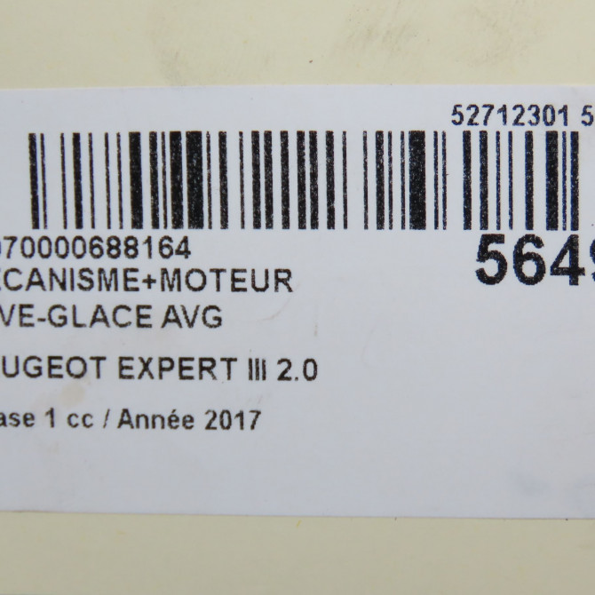 Mecanisme+moteur leve-glace avg occasion PEUGEOT EXPERT III phase 1 03-2016->... 2.0 BLUEHDI 120ch 9840159480 6