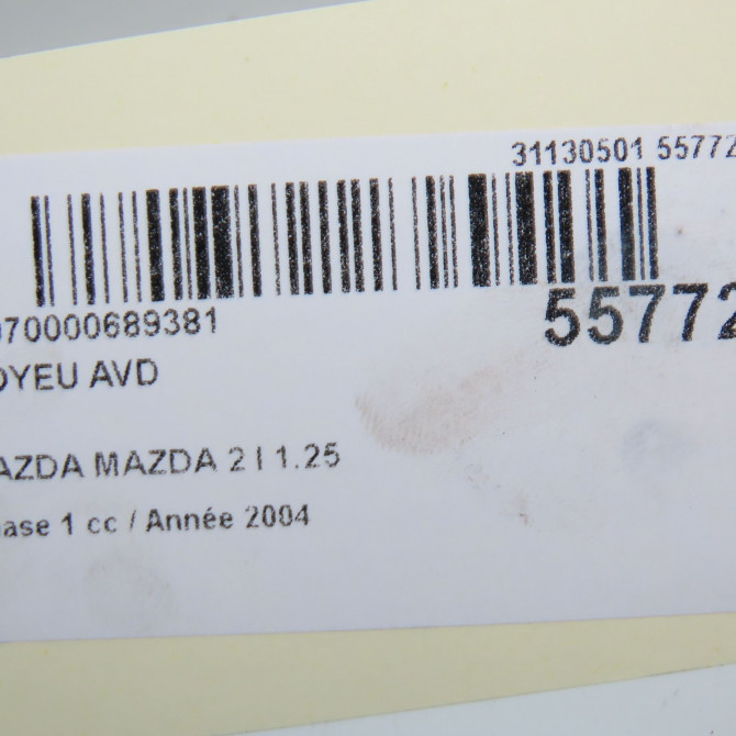 Moyeu avd occasion MAZDA MAZDA 2 I Phase 1 03-2003->09-2007 1.25 DD3233060A 6