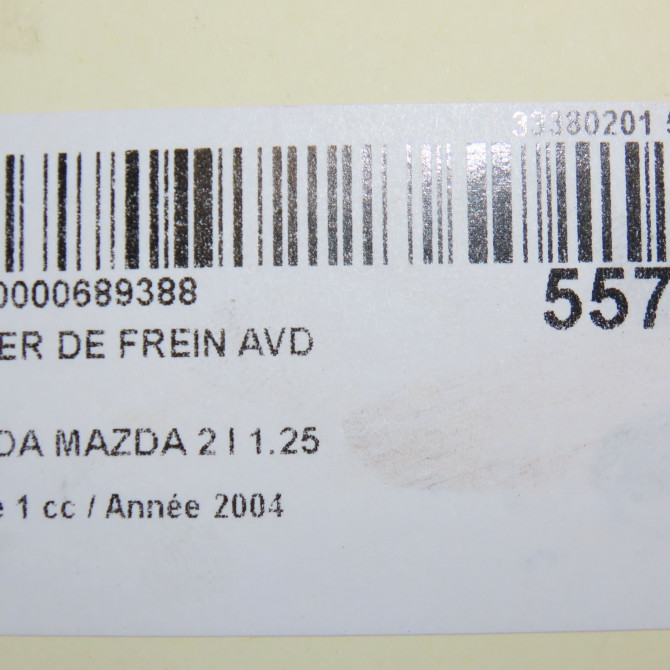 Etrier de frein avant droit occasion MAZDA MAZDA 2 I Phase 1 03-2003->09-2007 1.25 DDY23361XA 6