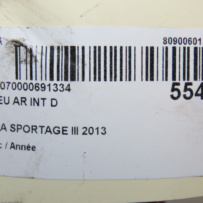 Feu arrière intérieur droit occasion KIA SPORTAGE III 924603W010 5