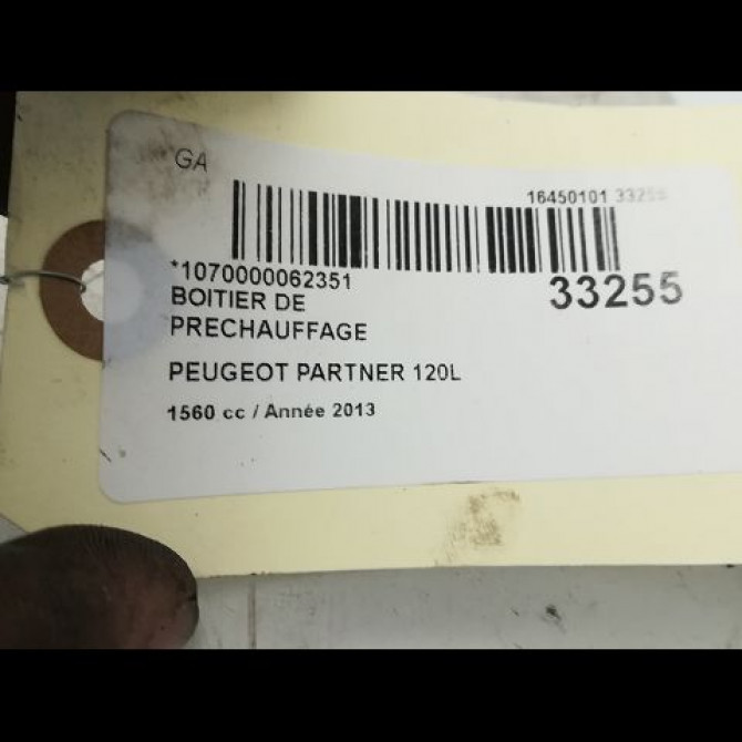 Boitier de préchauffage occasion PEUGEOT PARTNER II Phase 2 05-2012->... 9802424080 5
