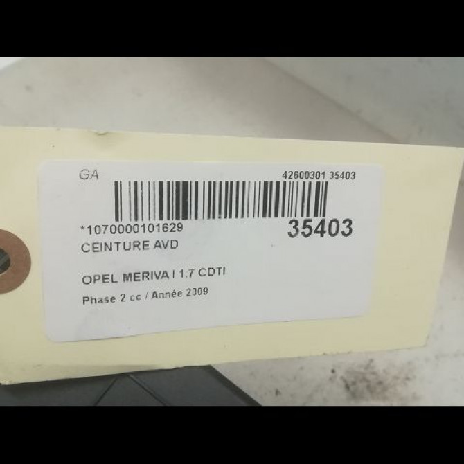 Ceinture avant droite occasion OPEL MERIVA I Phase 2 01-2006->09-2010 1.7 CDTI 100ch 13243570 4