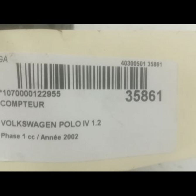 Compteur occasion VOLKSWAGEN POLO IV Phase 1 01-2002->05-2005 1.2 65ch 3