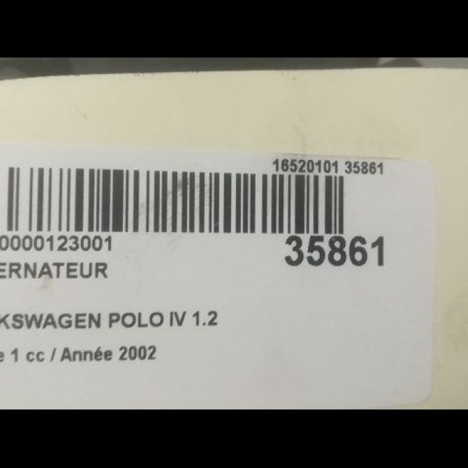 Alternateur occasion VOLKSWAGEN POLO IV Phase 1 01-2002->05-2005 1.2 65ch 3D903025H 5